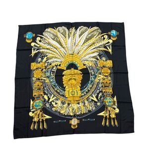 Vintage Hermes "Mexique" Silk Scarf Carre 90, by Caty Latham in 1985
